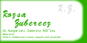 rozsa zuberecz business card